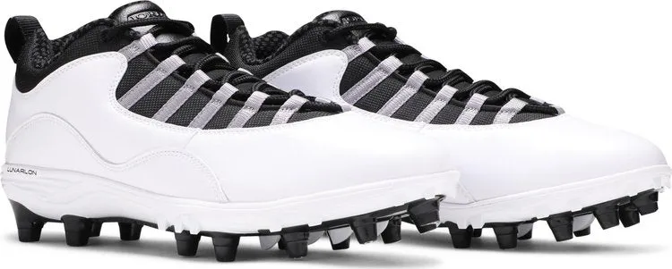 Air Jordan 10 TD Low Steel Gray Cleats, White