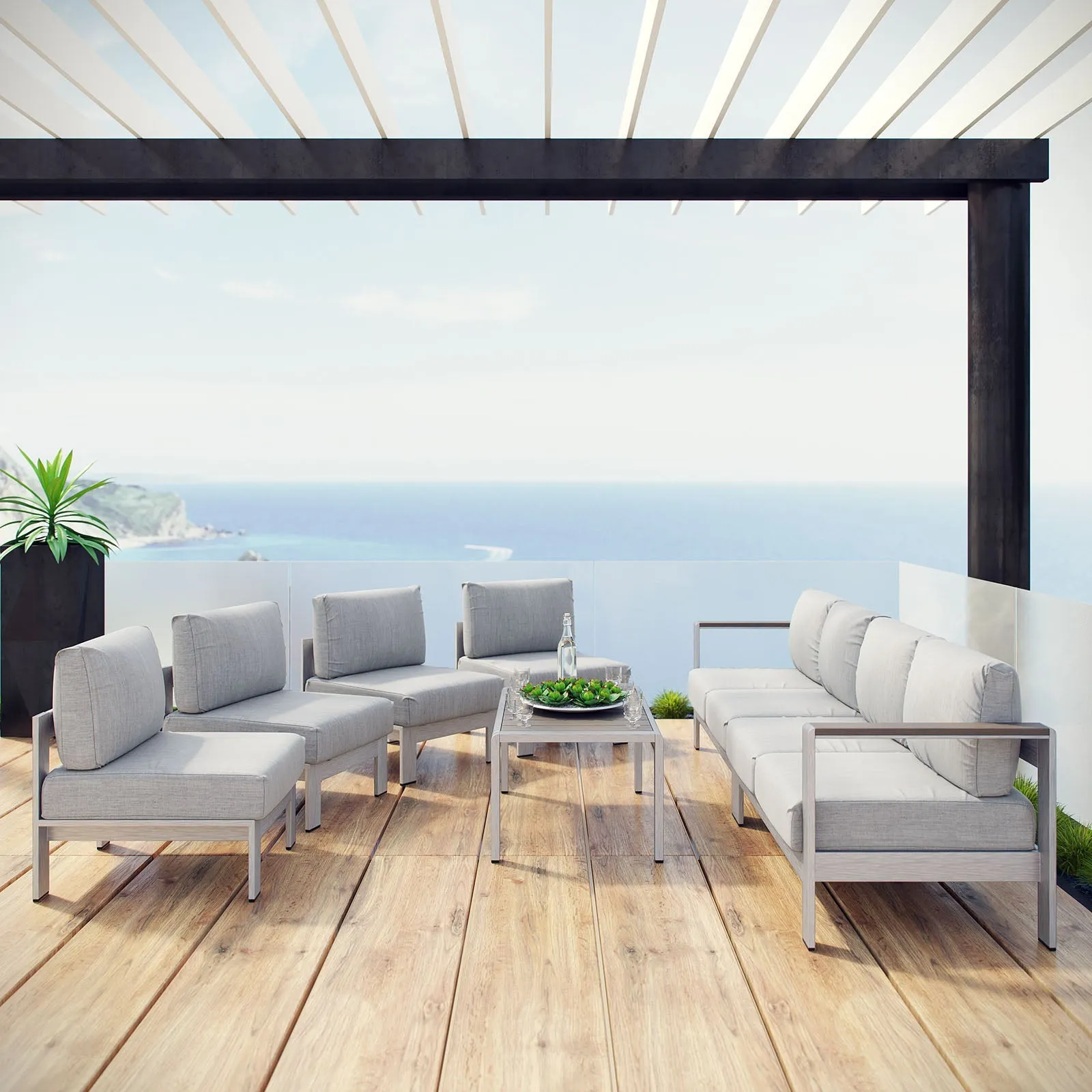 Coast 7-Piece Outdoor Patio Sectional Sofa Set