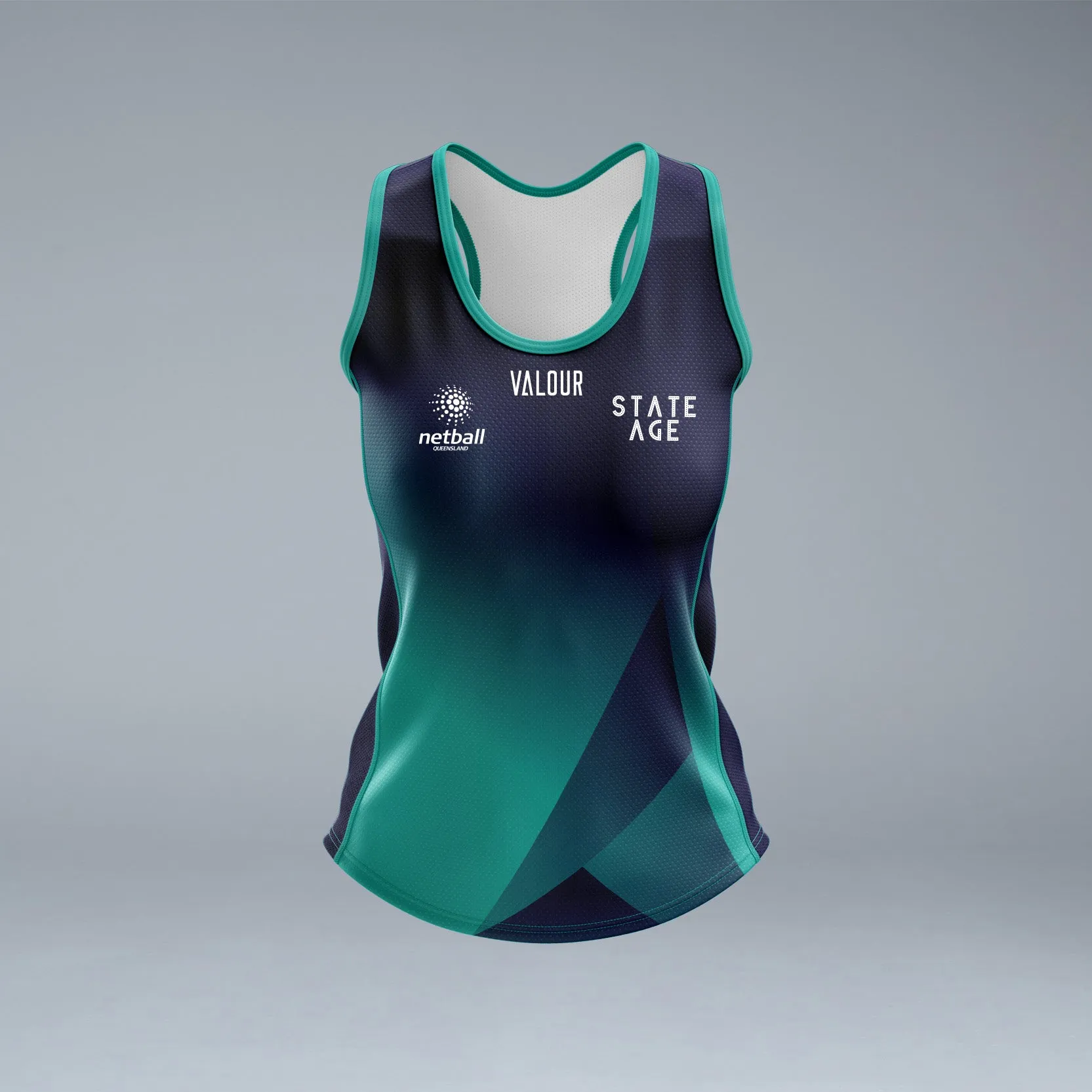 Netball QLD State Age Navy Singlet