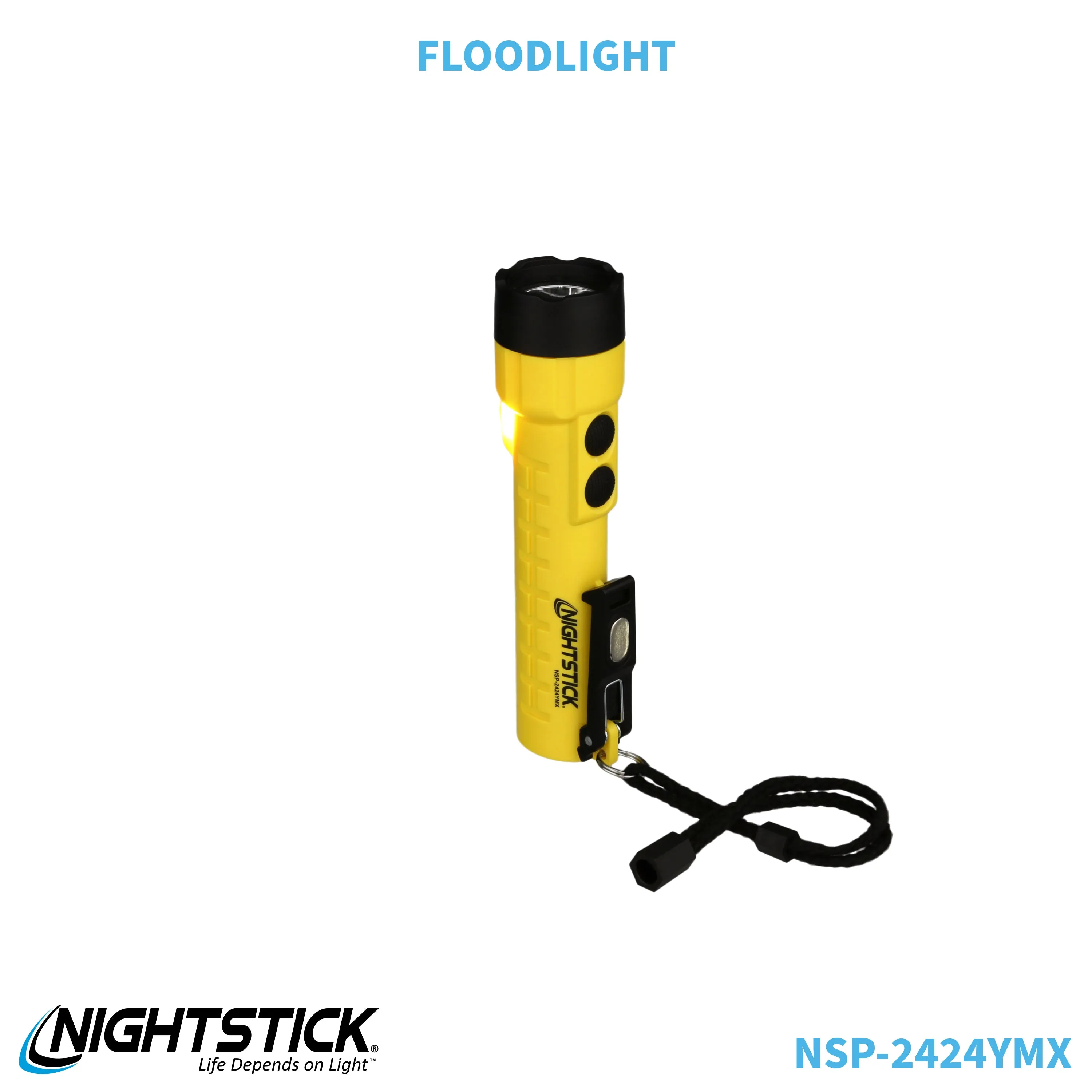 NSP-2424YMX: Dual-Light Flashlight w/Dual Magnets - 3 AA