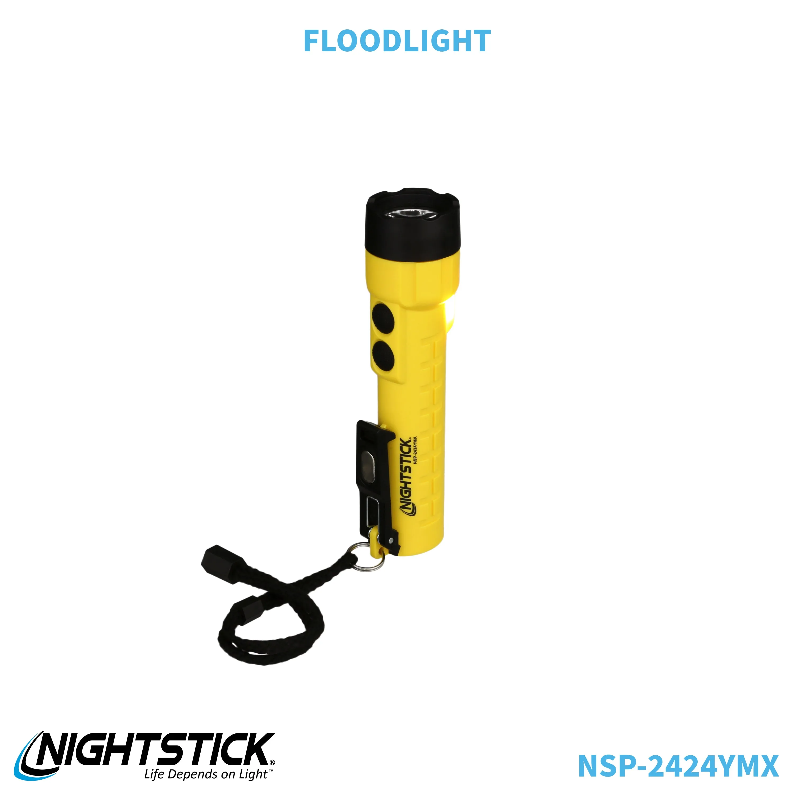NSP-2424YMX: Dual-Light Flashlight w/Dual Magnets - 3 AA