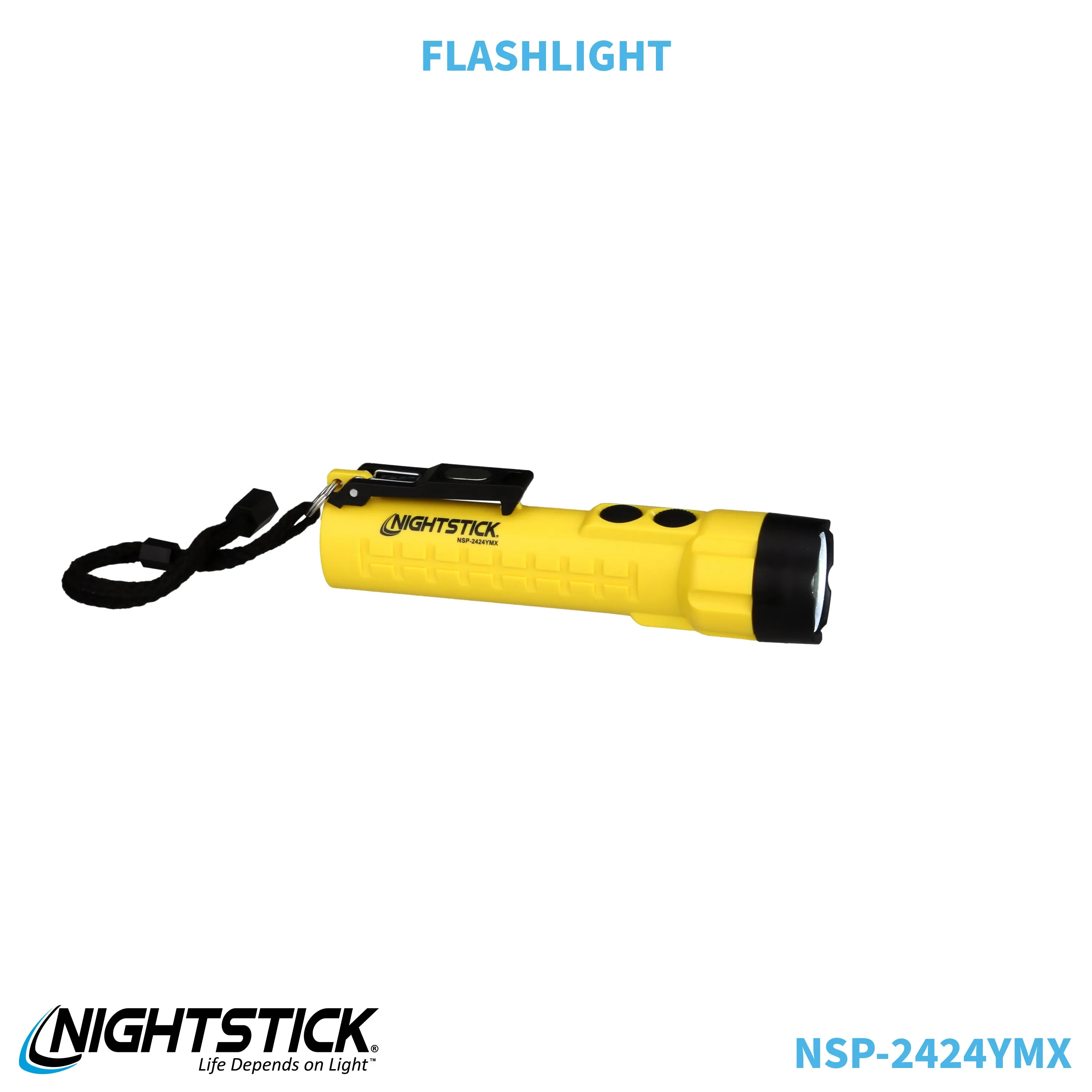 NSP-2424YMX: Dual-Light Flashlight w/Dual Magnets - 3 AA