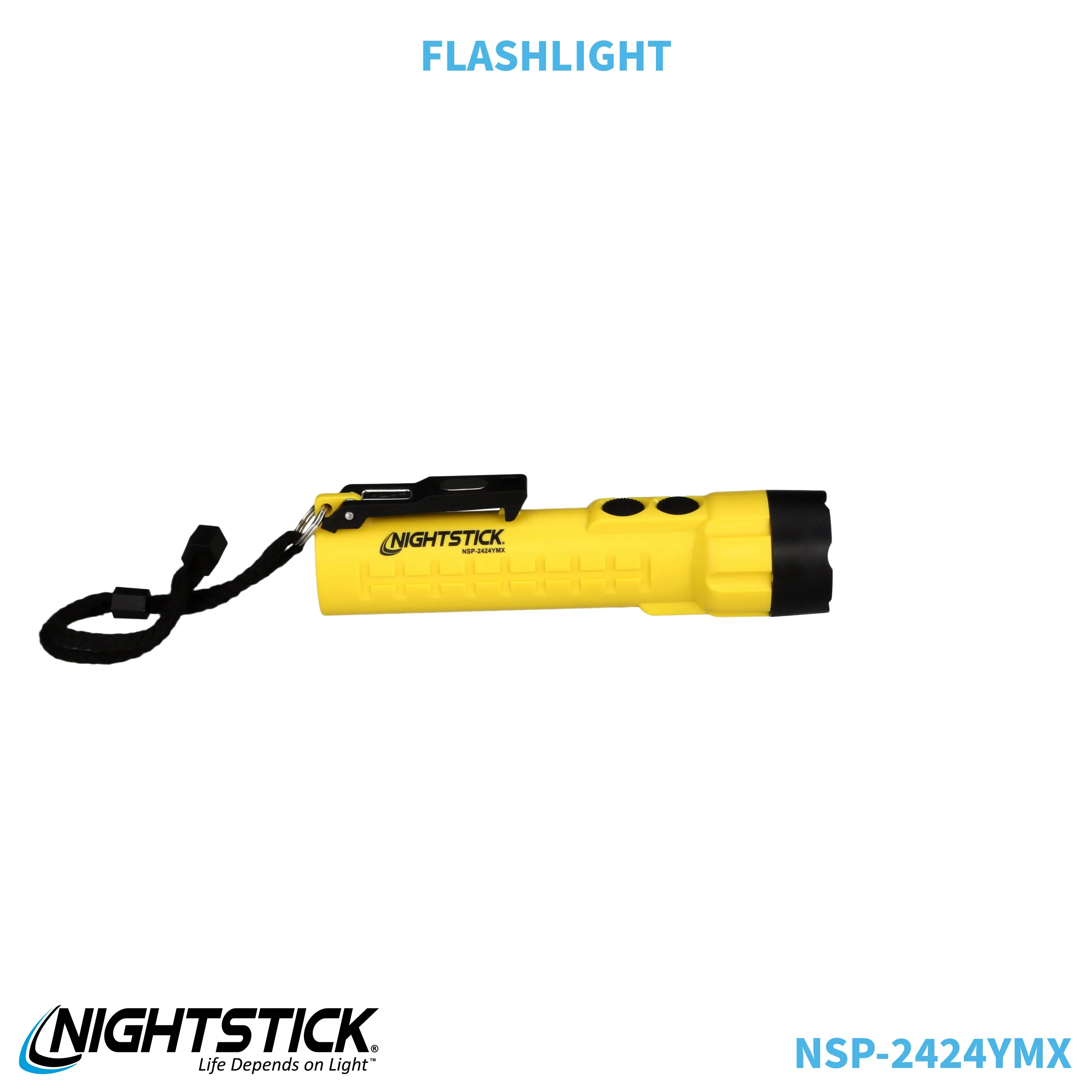 NSP-2424YMX: Dual-Light Flashlight w/Dual Magnets - 3 AA